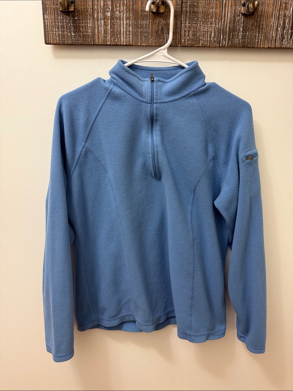 LL Bean Light Blue Half-Zip Fleece Pullover -